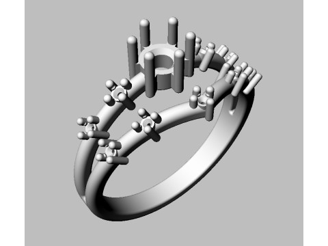 Diamond Engagement Ring 3D 프린트 모델