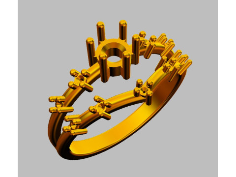 Diamond Engagement Ring 3D 프린트 모델