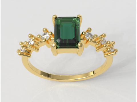 Emerald Gemstone Ring Modèles 3D en vedette