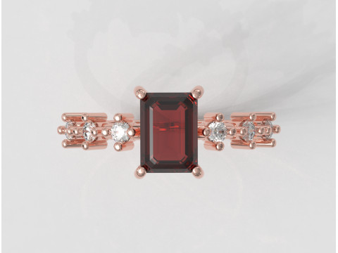 Emerald Gemstone Ring 3D Druckmodell