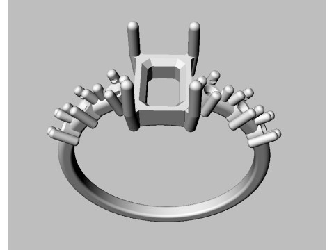 Emerald Gemstone Ring 3D Druckmodell