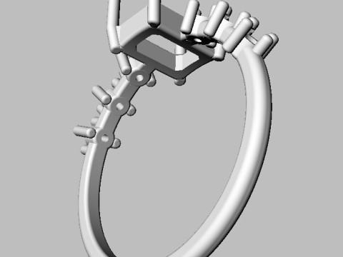 Emerald Gemstone Ring 3D Druckmodell