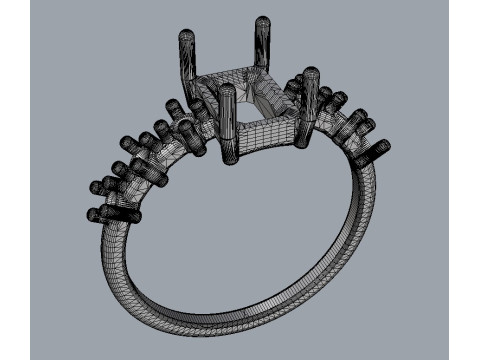 Emerald Gemstone Ring 3D Druckmodell
