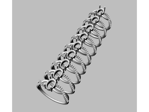 Oval Gemstone Ring 3D Baskı Modeli
