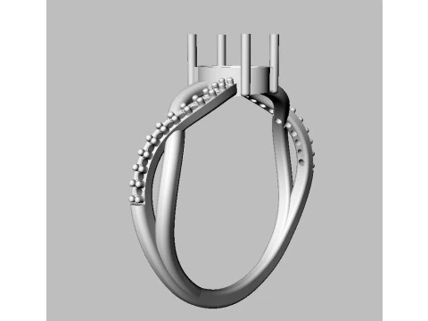 Oval Gemstone Ring 3D Print Model