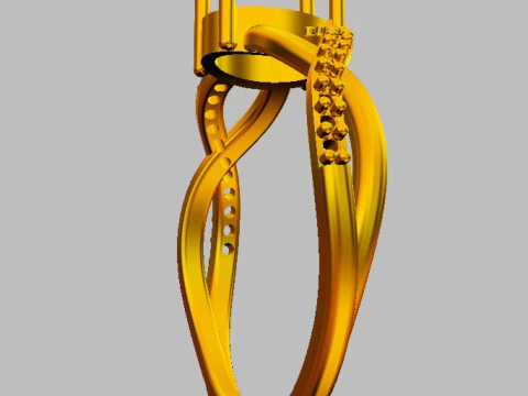 Oval Gemstone Ring 3D Print Model