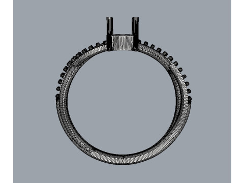 Oval Gemstone Ring 3D Baskı Modeli
