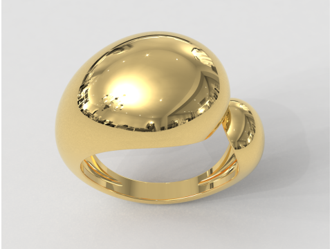 Bold Asymmetric Ring Model Cetak 3D