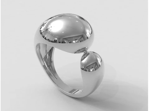Bold Asymmetric Ring 3D Print Model