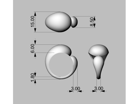 Bold Asymmetric Ring Modèles 3D en vedette
