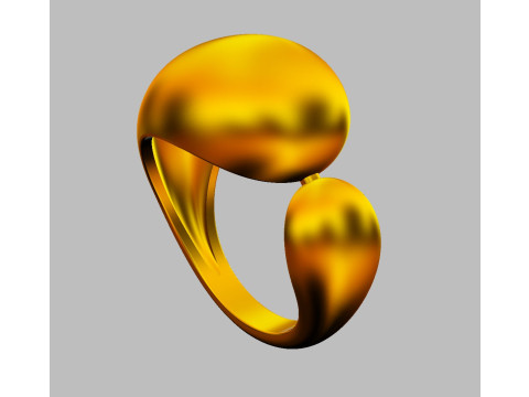 Bold Asymmetric Ring Modèles 3D en vedette