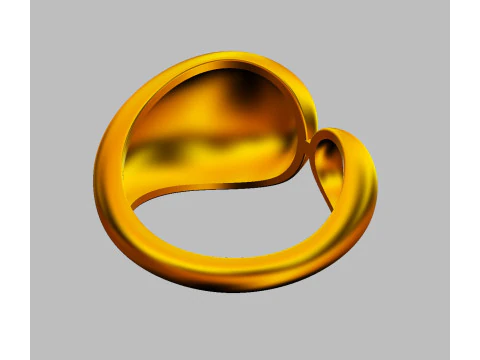 Bold Asymmetric Ring 3D Print Model