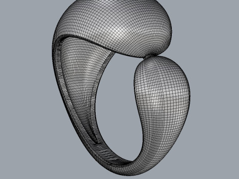 Bold Asymmetric Ring Modèles 3D en vedette