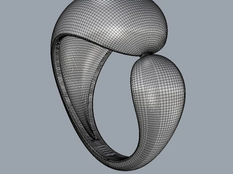 Bold Asymmetric Ring 3D Print Model
