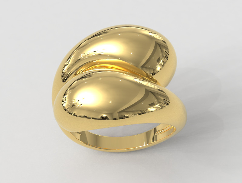 Bold Symmetrical Ring 3D Baskı Modeli .c4d .max .obj .3ds .fbx .stl .blend