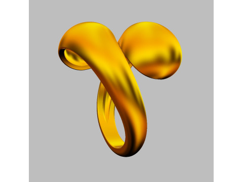 Bold Symmetrical Ring 3D Baskı Modeli