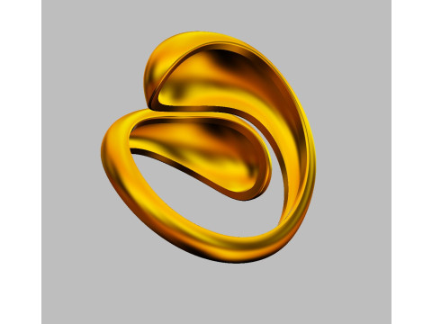 Bold Symmetrical Ring 3D Baskı Modeli
