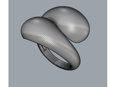 Bold Symmetrical Ring 3D Baskı Modeli