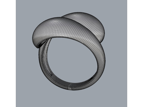 Bold Symmetrical Ring 3D Baskı Modeli