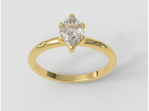 8mm x 5mm Marquise Gemstone Classic Ring 3D printmodel