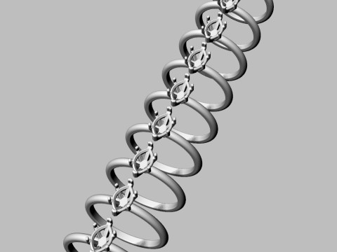 8mm x 5mm Marquise Gemstone Classic Ring 3D Print Model