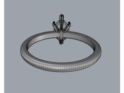 8mm x 5mm Marquise Gemstone Classic Ring 3D Print Model