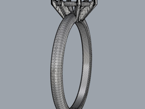 8mm x 5mm Marquise Gemstone Classic Ring 3D Print Model