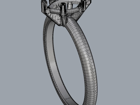 8mm x 5mm Marquise Gemstone Classic Ring 3D Print Model