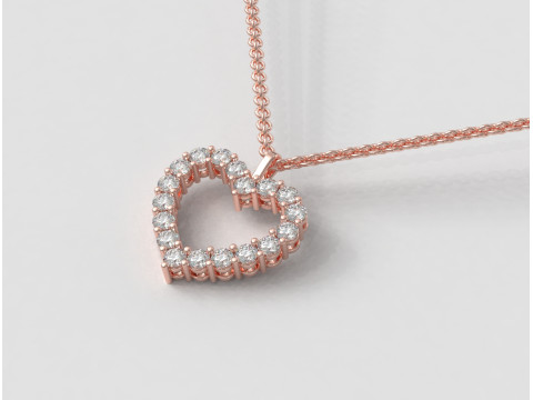 3mm Diamond Heart Pendant 3D Print Model