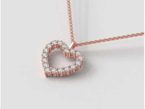 3mm Diamond Heart Pendant 3D Print Model