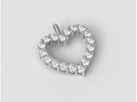 3mm Diamond Heart Pendant 3D Print Model