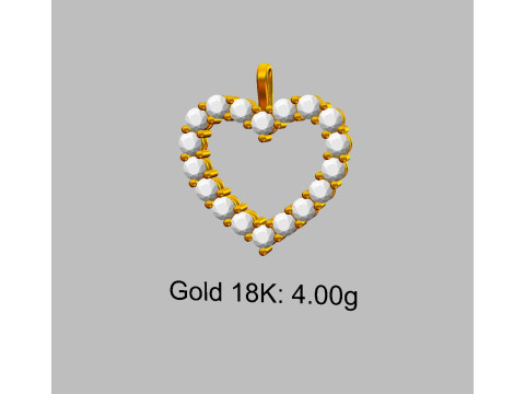 3mm Diamond Heart Pendant 3D Print Model