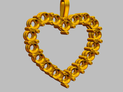 3mm Diamond Heart Pendant 3D Print Model