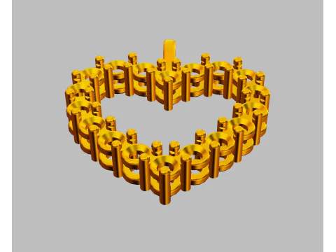 3mm Diamond Heart Pendant 3D Print Model