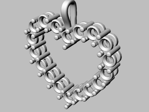 3mm Diamond Heart Pendant 3D Print Model