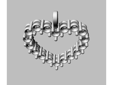 3mm Diamond Heart Pendant 3D Print Model
