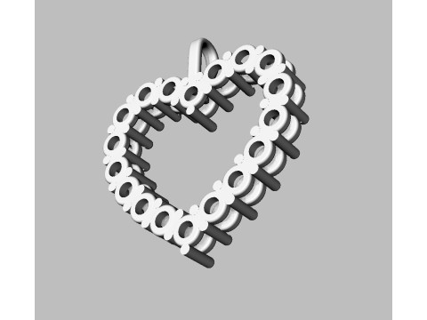3mm Diamond Heart Pendant 3D Print Model
