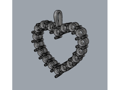 3mm Diamond Heart Pendant 3D Print Model