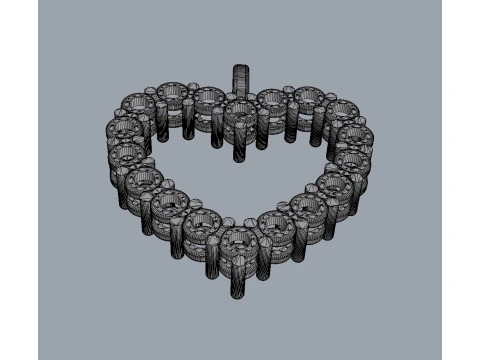 3mm Diamond Heart Pendant 3D Print Model