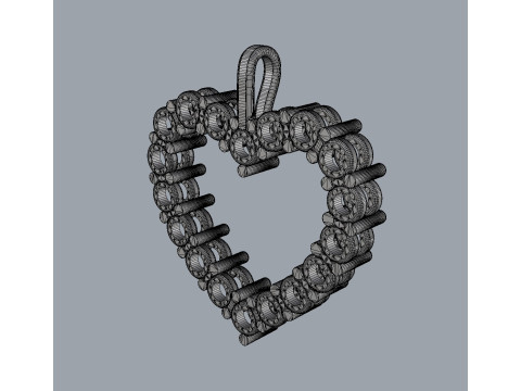 3mm Diamond Heart Pendant 3D Print Model