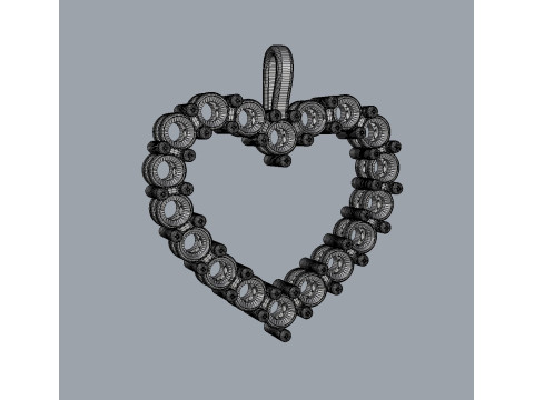 3mm Diamond Heart Pendant 3D Print Model