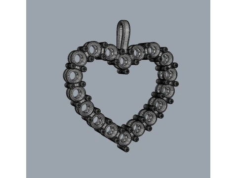 3mm Diamond Heart Pendant 3D Print Model