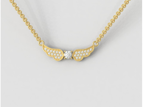 Diamond Wings Necklace 3D Принт Модель