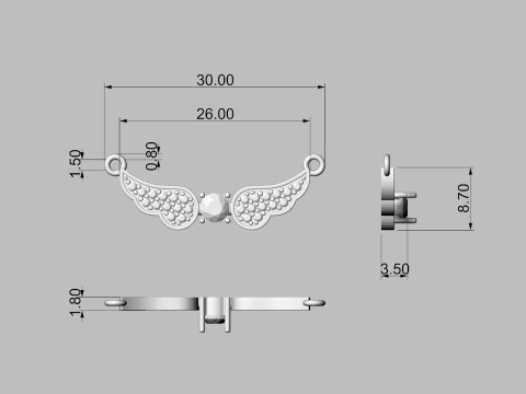 Diamond Wings Necklace 3D 打印模型