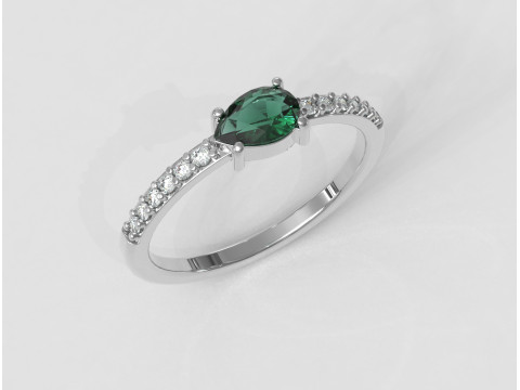 Pear Gemstone Ring 3D 프린트 모델