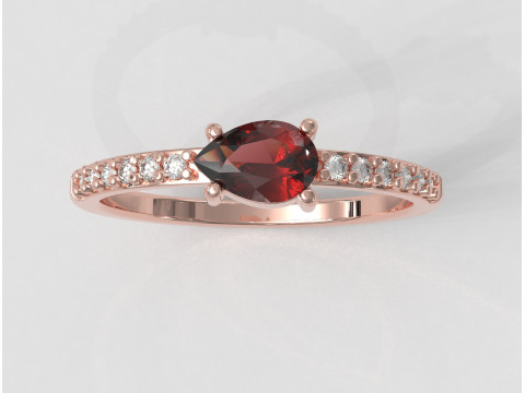 Pear Gemstone Ring 3D 프린트 모델