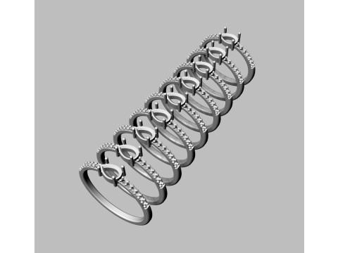 Pear Gemstone Ring 3D 프린트 모델