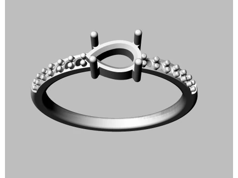 Pear Gemstone Ring 3D Print Model