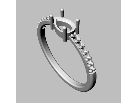 Pear Gemstone Ring 3D 프린트 모델