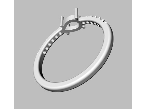 Pear Gemstone Ring 3D 프린트 모델